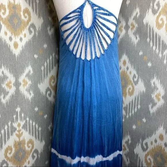 BOHO ME Blue Tie Dye Maxi Dress - Medium - Picture 5 of 13